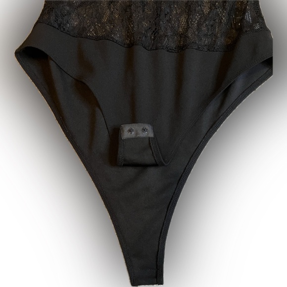Haute Monde Black Lace Bodysuit size M - Picture 6 of 15